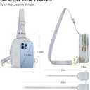 Fashion Belt Bag Waist Pack Sling Waist Bag Sling Chest Waist Pack with Ajustable Strap Small Fashion Sling Pack Causal Travel Light Grey