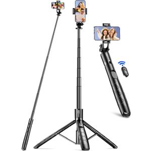 Aluminum 71" Phone Tripod, Travel Tripods for iPhone with Remote, Extendable Cell Phone Selfie Stick Tripod Stand Compatible with iPhone 17/16/15/14/13/Android/Camera