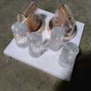 Gold Crystal Wall Sconces Set of 2, 10W LED Bubble Glass Bathroom Vanity Lights with Adjustable Color Temperature, 9.8" Indoor Wall Lighting for Bathroom, Hallway & Bedroom