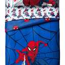 Jay Franco Marvel Spiderman Webtastic 4 Piece Toddler Size Bed Set  Super Soft Microfiber Bed Set Includes Toddler Size Reversible Comforter & Sheet Set Bedding (Official Marvel Product)