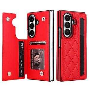 KIHUWEY for Galaxy Z Fold 7 Wallet Case with Card Holder PU Leather Kickstand Double Magnetic Closure RFID Shockproof Screen Protector Case for Samsung Galaxy Z fold 7 8.0" Red