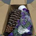 HyeFlora Artificial Faux Hanging Flowers Plants Basket for Outdoor Outside Porch Decoration, UV Resistant Fake Silk Purple Morning Glory Trailing Vines Realistic for Summer Home Balcony Yard Patio