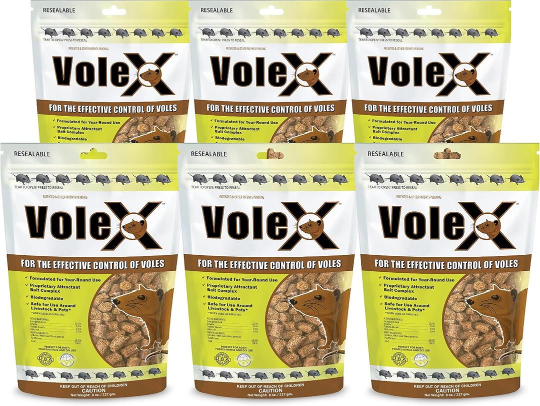 VoleX - Effective Against All Species of Voles. Safe for Use Around People, Pets, Livestock, and Wildlife (3 pounds)