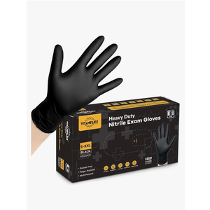 TitanFlex Disposable Nitrile Exam Gloves, 6-mil, Black, Heavy Duty Disposable Gloves, Cooking Gloves, Latex Free, Powder Free, XL