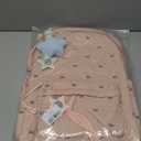 Women's Quilted Cute Aesthetic Backpack Bow Print Lightweight Puffer Laptop Book Bag for College Travel Daypack (Pink)