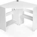 Overstock Corner Desk 90 Degrees Triangle Computer Desk Makeup Vanity Desk White