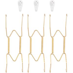 Bilillo 3 Pack Plate Hangers for Wall, Suitable for 8-10 Inch Art, Stainless Steel Invisible Heavy Duty Wire Holder With Wall Hooks for Displaying Plates, Platters, Dishes