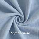 FUTEI Pack of 2 Solid Scalloped Bordered Throw Pillow Covers 20x20 Inch Soft Chenille Decorative Cushion Cases Farmhouse Accent for Couch Bed Living Room, Light Blue