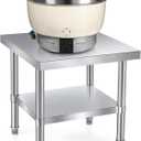 Tudomro 20 x 20 x 20 Inches Stainless Steel Gas Rice Cooker Stand, Heavy Duty Commercial Rice Cooker Table with Undershelf Prep Work Utility Stand for Commercial Kitchens and Home Use