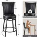 Bar Stools Set of 2, 24in Counter Height Barstool, Swivel Bar Chair Black