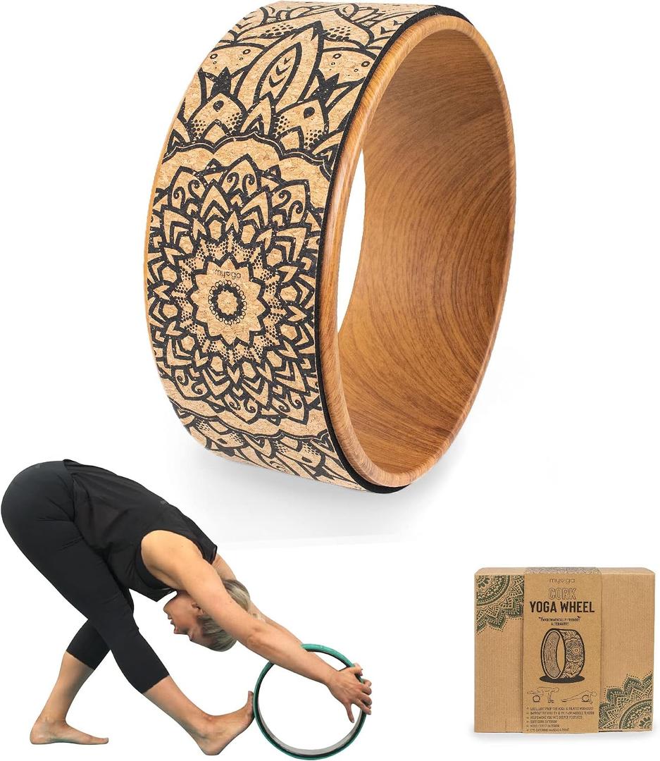 Myga Yoga Wheel,Exercise Prop for Back Pain, Yoga Poses, Pilates, Stretches, Backbend Inversions and Bridge Position,Improves Flexibility, Balance and Core Strength