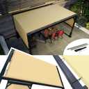 AMGO 12' x 16' Waterproof Beige Pergola Sun Shade Canopy Replacement Cover UPF50, Commercial Grade 260 GSM Cloth for Outdoor Patio, Include Stainless Steel Weighted Rods (We Make Custom Size)