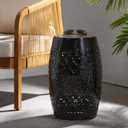 Christopher Knight Home Ruby Outdoor 12" Iron Side Table, Black, 12.25" x 12.25" x 18"