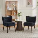 GarveeHome Modern Accent Chair Set of 2 Velvet Comfy Living Room Chair
