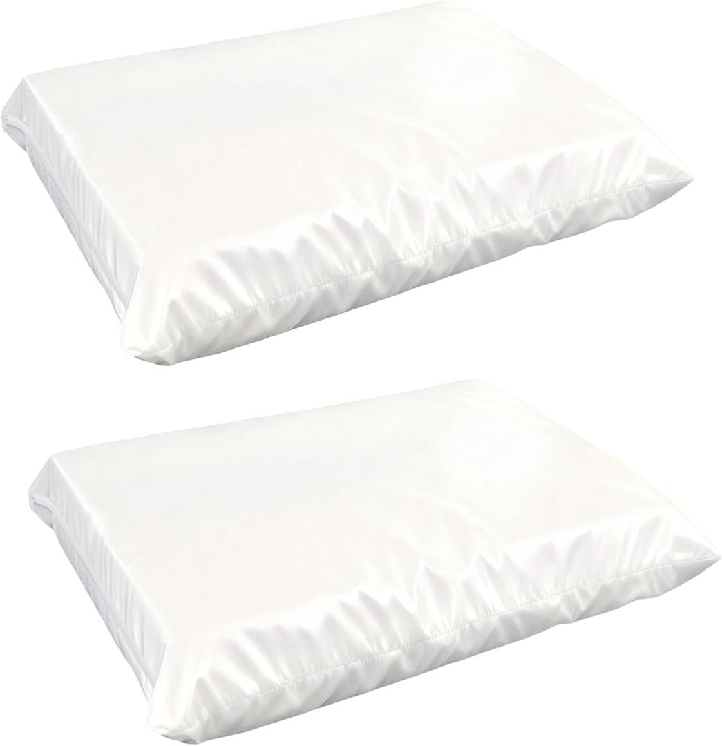 Klmnop 2 Pack Waterproof Dog Bed Liners, Washable Replacement Liner for Dog Bed, Leakproof Foam Mattress Protector, Liner Only 44 x 32 x 4 Inch(White)