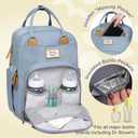 RUVALINO Diaper Bag Backpack-Multifunction Baby Travel Bag with Changing pad, Insulated Bottle Holders & Pacifier Case, Large Capacity, Waterproof, Sky Blue