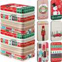 Zhengmy 18 Pack Christmas Holders Tin Boxes Bulk Christmas Metal Tins Box Holders with Lids for Xmas Stocking Stuffers Holiday Cards Party Favors(Vivid)
