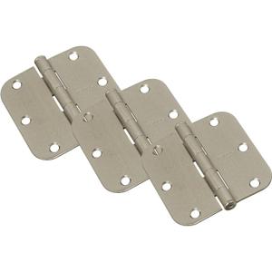 National Hardware N830-328 V512R5/8 Door Hinges in Satin Nickel, 3 pack,3-1/2 Inch