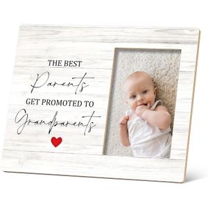SRADMO Grandparents Picture Frames,Grandkids Photo Frame,The Best Parents Get Promoted To Grandparents Picture Frame,Baby Grandpa Grandma Photo Frame 8x10,Grandparents Baby Announcement GiftsWhite-2
