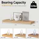 Oak Floating Shelves for Wall24in Wall Mounted Display Ledge Shelves Perfect for Bedroom, Bathroom, Living Room and Kitchen Decoration Storage (Oak, Set of 2)