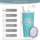 40th Birthday Gifts Women, Gifts for 40 Year Old Woman, 40th Birthday Decorations, 1986 Tumbler for Woman, Forty Gift for Her, 40 Yr Old Bday 20oz Tumbler