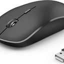 JOYACCESS Wireless Mouse, 2.4G Portable Slim Silent Computer Mouse Wireless with USB Nano Receiver, 2400 DPI, for Notebook, Laptop, PC - Black