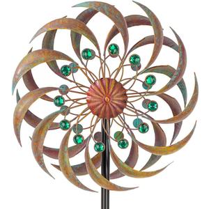 VEWOGARDEN Garden Metal Wind Spinners Outdoor Kinetic Wind Sculptures & Spinners for Yard Lawn Patio Decorations, Patina (13 Inches(Patina))