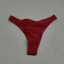 Women's Ruched Back Bikini Bottoms High Cut Bathing Suit Bottoms Cheeky Thong Swimsuit Bottom, Size S