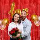 8.2FT Thicken Red Party Backdrop Foil Fringe Curtains Streamers for Birthday, Halloween, Graduation Decorations, 4 Pack
