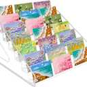 Card Display Stand, 7 Tier 12" Sticker Display, Clear Display Stand Holds Business Brochure Postcard Greeting for Office Home Desk Vendor Events Booth,Trading Cards Baseball Sports Cards Display