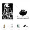 ALKB Death Metal Skeleton Sign - Gothic Halloween Horror Decor for Skull Lovers Gift - 8x12 Inch