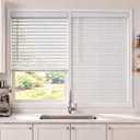 TEDNOVA 2" Cordless Faux Wood Blinds, White, 36" W X 36" H