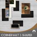 Anti-Slip Corner Kitchen Rug, 1 Piece L-Shaped Floor Mats,Super Absorption Linen Corner Mat for Home,Kitchen (Black Left-L, 39''X59''X18''), 3'3" x 4'11"