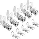 Cam Locks Cabinet Locks Keyed Alike,1-1/8Inch Cylinder Fits on 0.9Inch Max Panel Thickness,Secure Drawer RV Camper Storage,Zinc Alloy(1-1/8Inch 5Pcs)