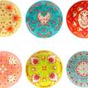 Certified International Francesca 8.5" Salad/Dessert Plates, Assorted Designs, Multicolored, Medium, Set of 6