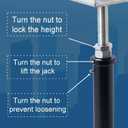 2 Pack U-Shaped Floor Jack - Adjustable Steel Beam Support for 4x2, 4x4, 4x6 Joists Heavy Duty Screw Jack with U-Head Telepost & House Jack.6-8.5 Inch Adjustment Range.