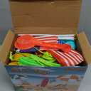 HUITEM Beach Sand Toys for Kids, 29PCS Sandbox Toys with 2 Collapsible Bucket Sand, 2 Dump Truck, Dinosaur Molds, Castle Building Kit, Shovel Sieve,Flags,Mesh Bag Travel Beach Toys for Toddler 3-10