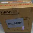 TIPGO Slim Bathroom Trash Can with Lid Soft Close, Step Pedal, 6 Liter / 1.6 Gallon Stainless Steel Trash Bin, Small Garbage Cans for Bedroom, Office, Kitchen (Matte Black)