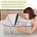 Baby Travel Bassinet Portable Bassinet with 2 in 1 Canopy for Newborn - Light Grey
