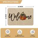 Artoid Mode Bow Tie Pumpkin Fall Welcome Doormat, Autumn Home Decor Low-Profile Switch Rug Door Mat for Indoor Outdoor 24x35 Inch (Beige)