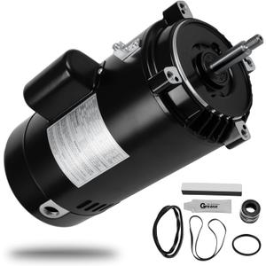 UST1202 2 HP Swimming Pool Pump Motor and Seal Kit Compatible with Hayward Super, Super II, Max Flow, Northstar & Jacuzzi Magnum Pump, ST1202 2.0 HP Single Speed Round Flange Pool Motor, 115/230 V