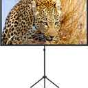 Portable Projector Screen with Stand, Outdoor Movie Screen, 80 Inch 16:9, Light-Weight, Mobile and Compact, Easy Setup and Carrying, Projection Screen with 1.2 Gain Glass Fiber, Idea for Home Cinema.