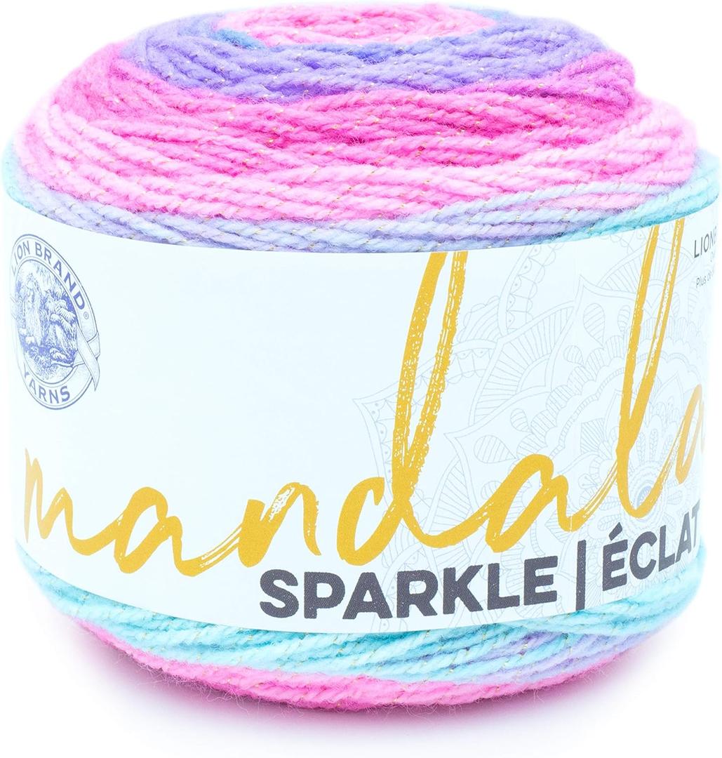 Lion Brand Yarn Mandala Sparkle yarn, Draco, 1 Count (Pack of 1)