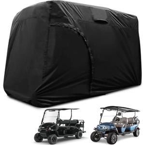 Joymo Golf Cart Cover 6 Passenger，95"-156" Golf Club Rain Covers 4 Passenger，Waterproof EZ GO Golf Cart Accessories, Outdoor Club Car Seat Covers Winter Summer Protective Cover(144" L x 54" W x 76" H)