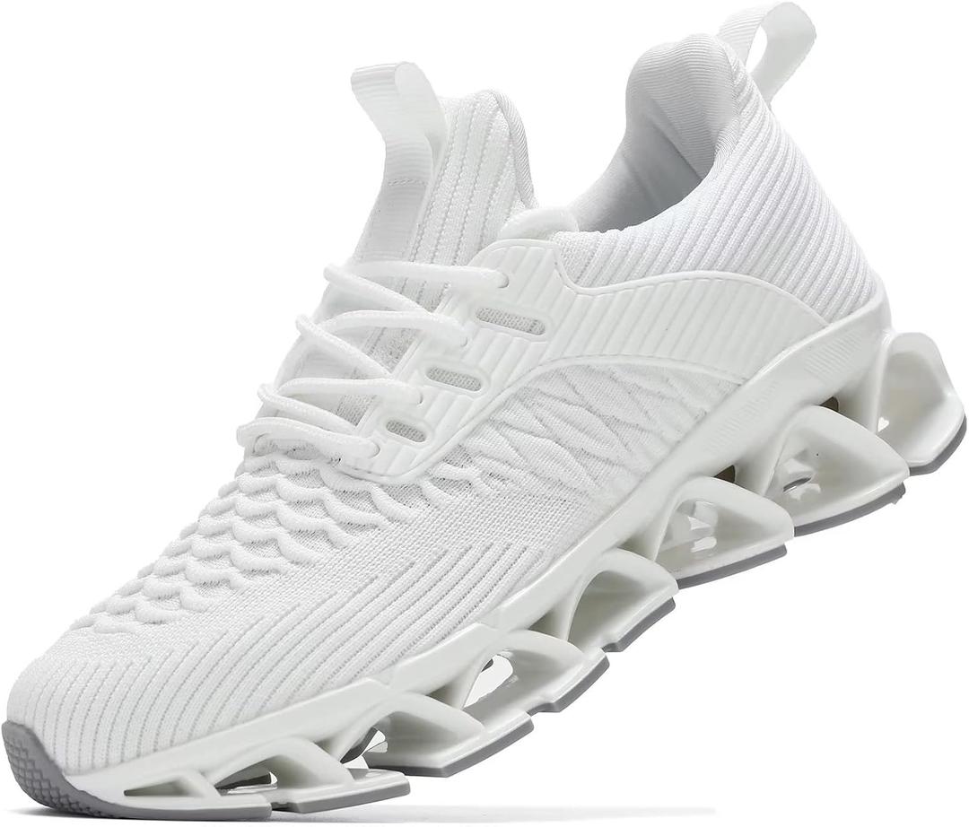 Wrezatro Women's Slip on Walking Running Shoes Blade Tennis Casual Fashion Sneakers Comfort Non Slip Work Sport Athletic Trainer (White,38)