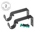 Ivilon Window Curtain Rod Decorative End Cap Design, 1 Inch Rod, 28 to 48 Inch. Black