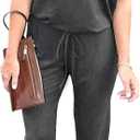 PRETTYGARDEN Jumpsuits for Women 2025 Dressy Casual Off Shoulder Romper Outfits Spring Vacation Travel Summer Lounge Clothes (Small, Dark Grey)