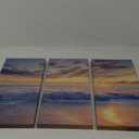 Renditions Gallery-Canvas Prints Wall Art-Dawn Rays-Gallery Wrapped-Landscape-Modern-Home Décor-Ready to Hang-3 Pieces-Each Canvas 12x24 inch 3-Pc
