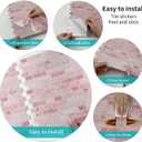 VICCI 12-Sheet Peel & Stick Tile Backsplash 12" x 12", Stick-On Wall Tiles for Kitchen, Bathroom & Laundry Room (Pink Marble Style)
