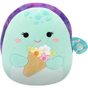 Squishmallows Original 14in Kamya The Mint Leatherback Turtle Holding Bouquet – Official Jazwares Plush (Large)